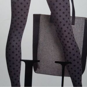 HUE Black Polka Dot Leggings 2 Pairs M